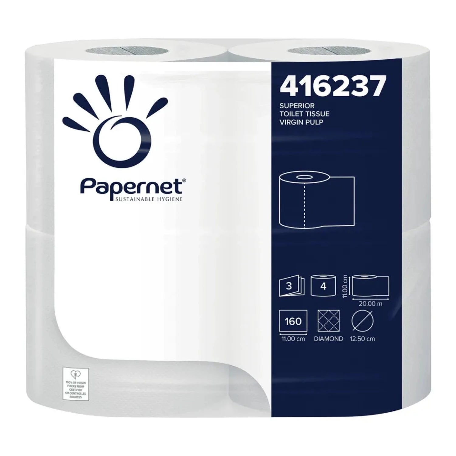 Luxury Papernet 3ply white 160 sheet toilet roll 40pk - Pallet - 66 x 40pk