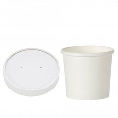 White Heavy Duty Soup Container and Lids 12oz 250pk