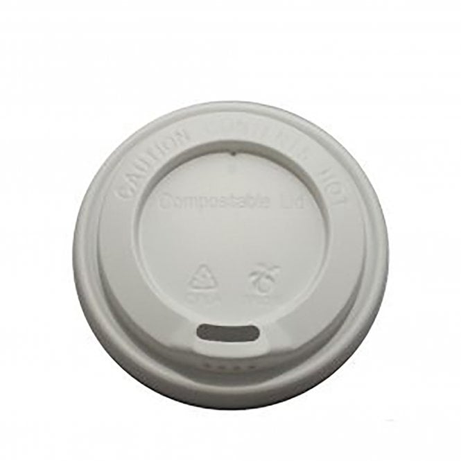 White Compostable Coffee Cup Lids 12 -16oz 1000pk