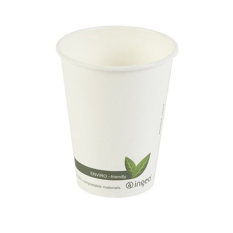 Ingeo Compostable Single Wall Coffee Cup White 6oz - 1000 Pack