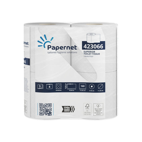 Luxury Papernet white 160 sheet toilet roll 40pk