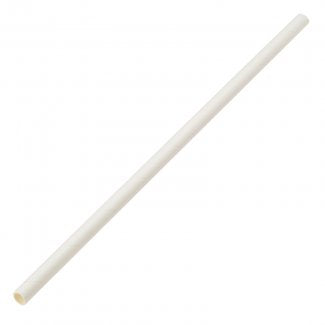 White Paper Straw 8" 250pk