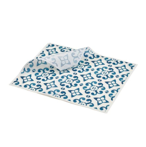 GenWare Greaseproof Paper Blue Mosaic 20 x 25cm- Pack 1