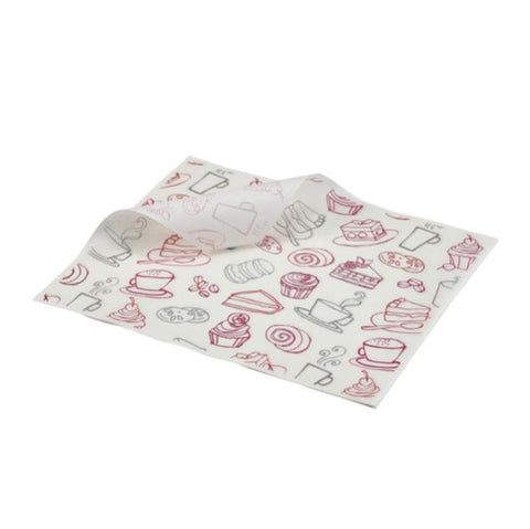 GenWare Greaseproof Paper Coffee And Cake 20 x 25cm- Pack 1