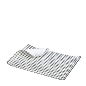 Greaseproof Paper Black Gingham Print 25 x 20cm- Pack 1