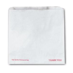 Thank You Greaseproof Bag 8.5 x 8.5 White 1000pk