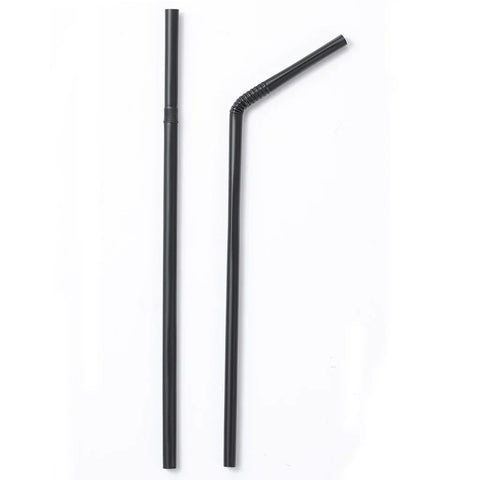 8" Black Bendy PLA Straw 40x250pk