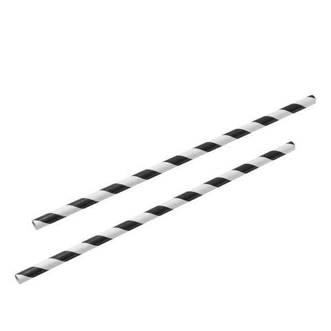 Black & White Paper Straws  8" Case (40 x 250pk)