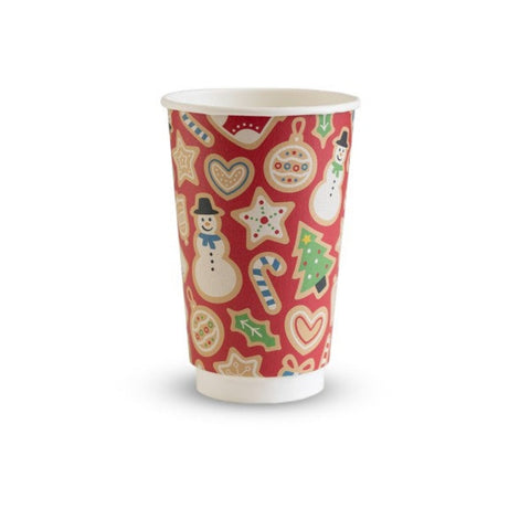 Vegware 16oz Compostable Double Wall Christmas Cups - Pack 400