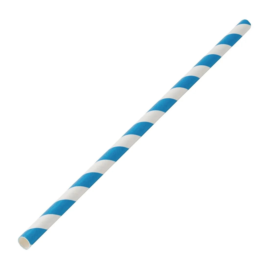 Blue & White Paper Straws 8" - 250pk