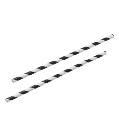 Black & White Paper Straws 8" - 250pk