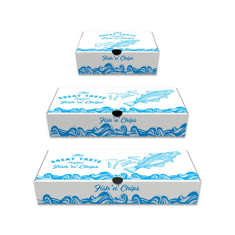 Printed Fish and Chip Box Medium - 100pk