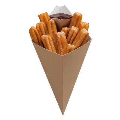 Large Kraft Cone With Dip Corner 500pk