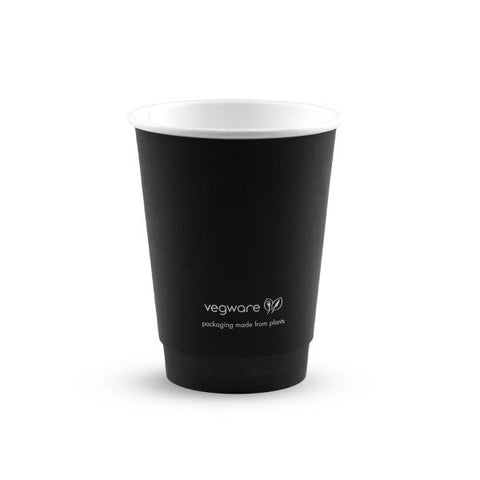 Vegware 12oz Double Wall Black Hot Cup, 89-Series - 500pk