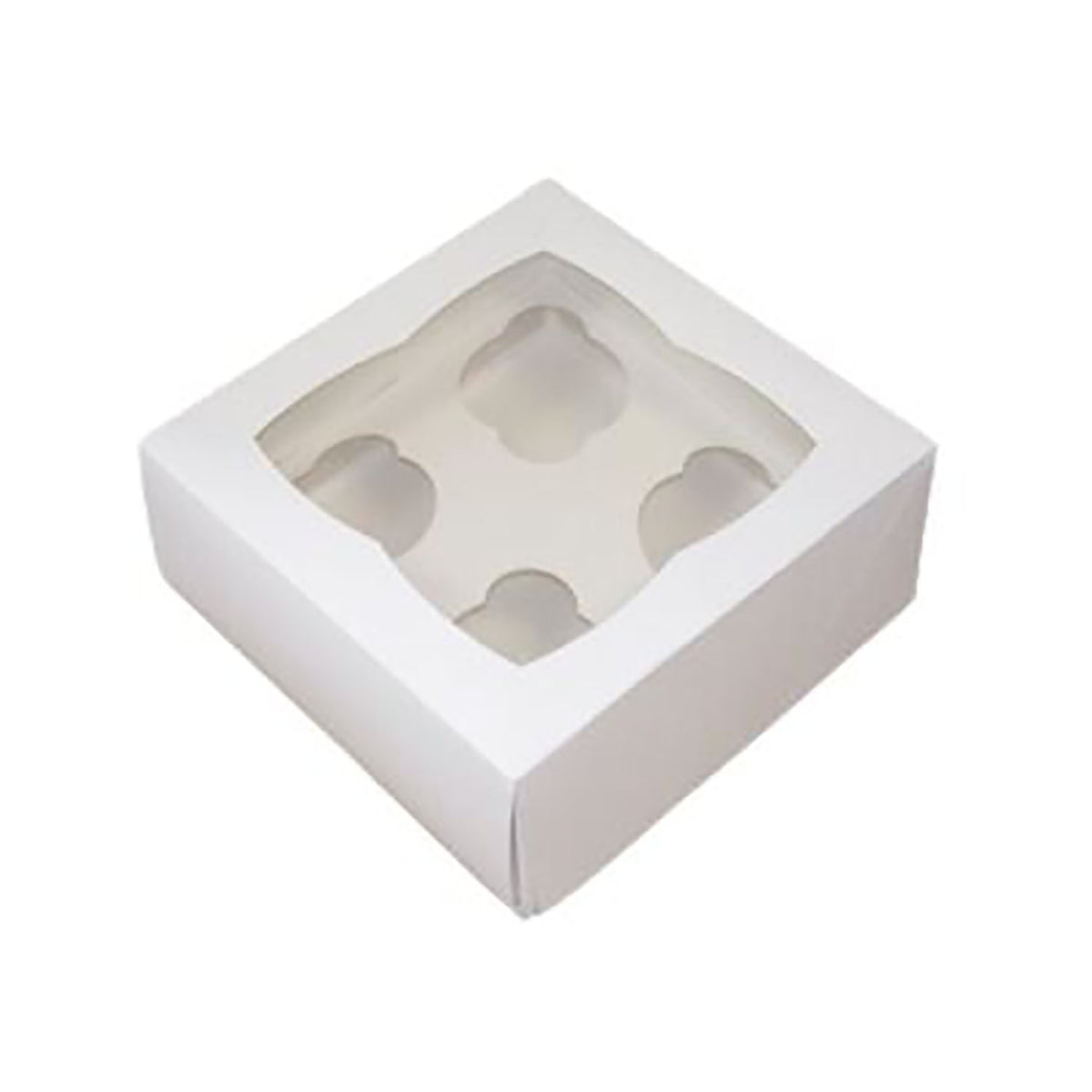 Windowed Cupcake Box 4-Cup Insert 100Pk (170x170x75mm)