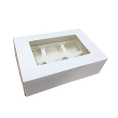 Windowed Cupcake Box 6-Cup Insert (242x165x75mm) 125pk