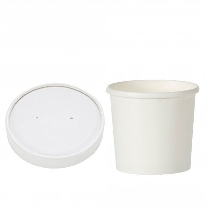 White Heavy Duty Soup Container and Lids 12oz 250pk