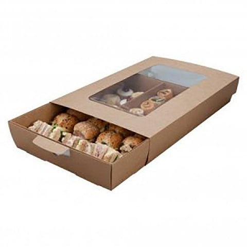 Kraft Large Platter Sleeve and Base with Window 25pk