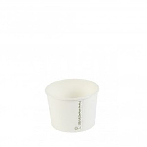 White Compostable Soup Container  8oz 1000pk