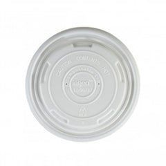 White Compostable Soup Container Lids 12-16oz 500pk