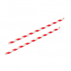 8" Recyclable Red & White Paper Straws Case (40 x 250pk)