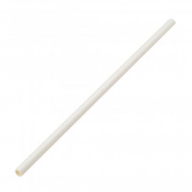 8" Recyclable White Paper Straws Case (40 x 250pk)